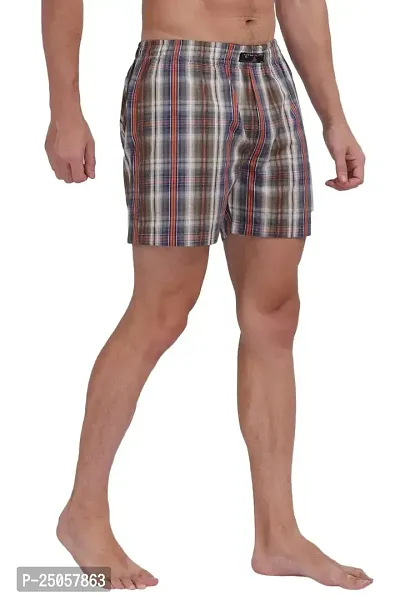 Men?s Checked Boxers ,Comfortable Printed Boxers, Elastic Waist ,100% Cotton,Best Comfort Fit , Durable,Everyday Wear-thumb2
