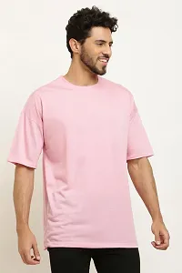 CANIDAE Cool Oversized T-Shirts for Men || Trendy T-Shirts || Amazing Colours (Medium, Baby Pink)-thumb1