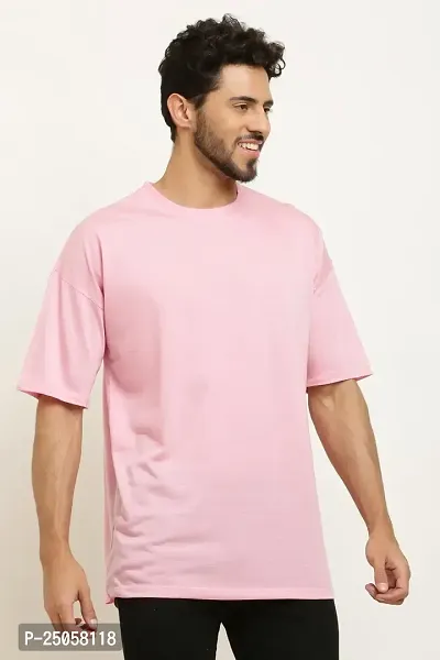 CANIDAE Cool Oversized T-Shirts for Men || Trendy T-Shirts || Amazing Colours (Medium, Baby Pink)-thumb2