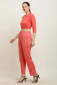 Contemporary Red Cotton Solid Co-Ords Sets For Women-thumb2