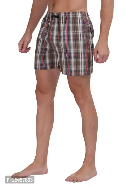 Men?s Checked Boxers ,Comfortable Printed Boxers, Elastic Waist ,100% Cotton,Best Comfort Fit , Durable,Everyday Wear-thumb3