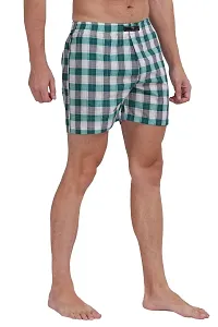 Men?s Checked Boxers ,Comfortable Printed Boxers, Elastic Waist ,100% Cotton,Best Comfort Fit , Durable,Everyday Wear-thumb1