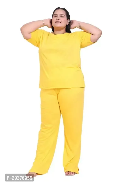 Contemporary Yellow Cotton Solid Co-Ords Sets For Women-thumb5