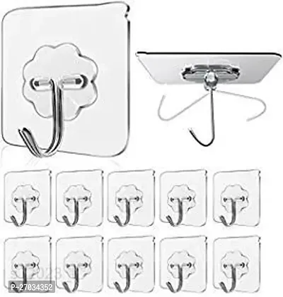 Strong Adhesive Hook Wall Door Sticky Hanger Holder for Kitchen Bathroom Hook Pack Of 12