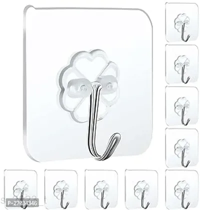 Strong Adhesive Hook Wall Door Sticky Hanger Holder for Kitchen Bathroom Hook Pack Of 10