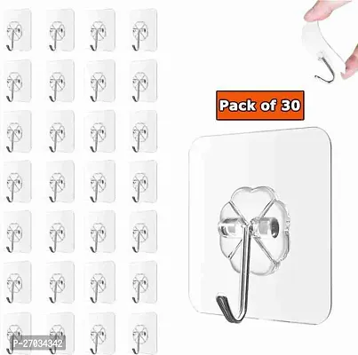 Strong Adhesive Hook Wall Door Sticky Hanger Holder for Kitchen Bathroom Hook Pack Of 30