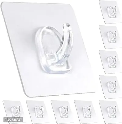 Strong Adhesive Hook Wall Door Sticky Hanger Holder for Kitchen Bathroom Hook Pack Of 10