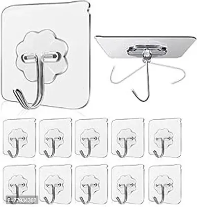 Nail Free Sticky Hangers with Stainless Hooks Reusable Utility Towel Bath Hook Pack Of 12