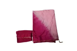 Self Design V Pattern Dyed Fashionable Saree For Women With Unstiched Blouse (Pink)-thumb1