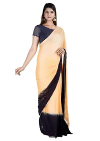 MJN EXPORT Half And Half Design Pure Chinon Silk Fabric Peach And Black Color Saree With Blouse Size 6.40M-thumb2