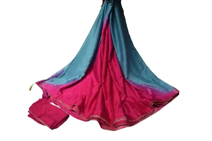 Self Design V Pattern Dyed Fashionable Saree For Women With Unstiched Blouse
