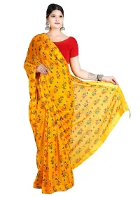 Beautiful Yellow Color Hand Block Printed Saree Size 6.50 M With Blouse Piese-thumb2