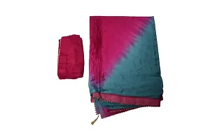 Self Design V Pattern Dyed Fashionable Saree For Women With Unstiched Blouse (Sky)-thumb3