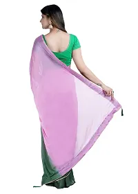 MJN EXPORT Half And Half Design Pure Chinon Silk Fabric Pink And Green Saree With Blouse Size 6.40M-thumb3