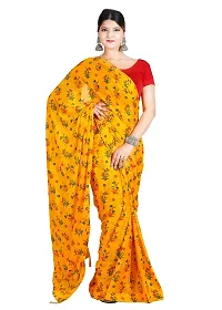 Beautiful Yellow Color Hand Block Printed Saree Size 6.50 M With Blouse Piese-thumb1