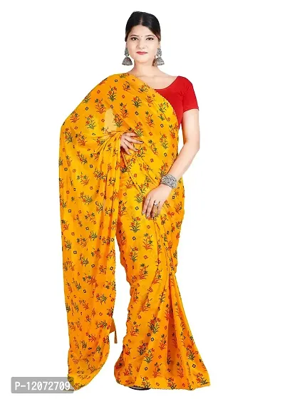 Beautiful Yellow Color Hand Block Printed Saree Size 6.50 M With Blouse Piese-thumb2