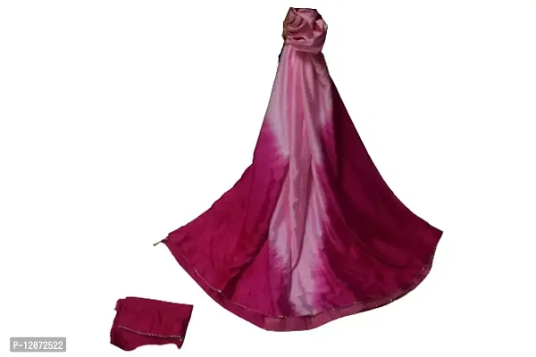 Self Design V Pattern Dyed Fashionable Saree For Women With Unstiched Blouse (Pink)