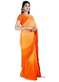 MJN EXPORT Half And Half Design Pure Chinon Silk Fabric Tongerine And Tiger Orange Color Saree With Blouse Size 6.40M-thumb2