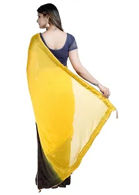 MJN EXPORT Half And Half Design Pure Chinon Silk Fabric Baby Yellow And Black Saree With Blouse Size 6.40M-thumb3