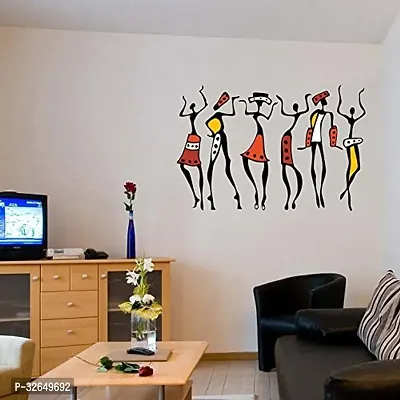 Wall Stickers Living Room African Dancing Women (Wall Covering Area: 50Cm X 70Cm (Multicolor)-thumb0