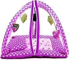 Moms Angel Fashionable Baby Folding Mattress with Mosquito/Insect Protection Net (Suitable for Infants) (Purple)-thumb2
