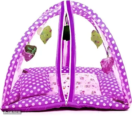 Moms Angel Fashionable Baby Folding Mattress with Mosquito/Insect Protection Net (Suitable for Infants) (Purple)-thumb3