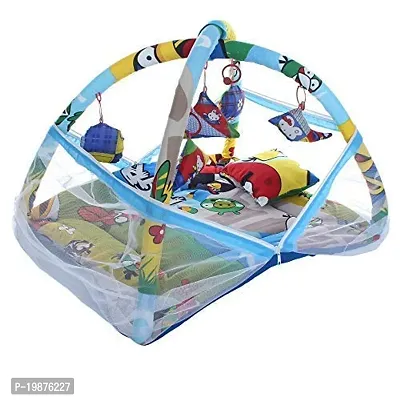 HAPHAE Baby Bedding Set/Mosquito Net/Play Gym with Hanging Toys/Activity Play Centre (Blue, 0-12 Months)-thumb5