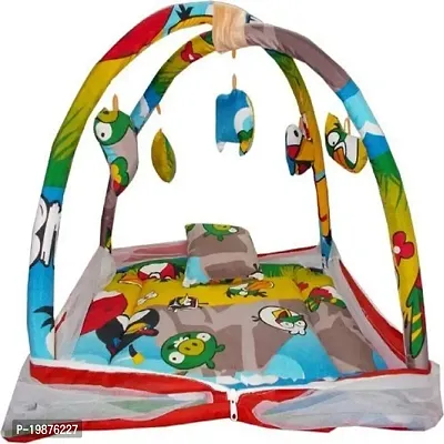 HAPHAE Baby Bedding Set/Mosquito Net/Play Gym with Hanging Toys/Activity Play Centre (Blue, 0-12 Months)