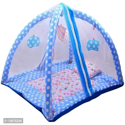 MOMY MOM Baby Bedding Sets with Mosquito Net | Newborn Infants Play Gym Set | Children Playing Gym | Machardani Sleeping Bed for New Born Babies; Polycoton, 0-12 Months, 60x60x50 cm- (Polka Purple)-thumb0