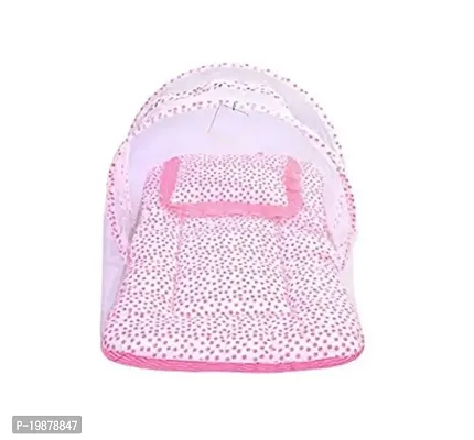Moms Angel Fashionable Baby Mattress with Mosquito Net  Sleeping Bag Combo 0-6 Months (0-6 Months, Pink)-thumb2
