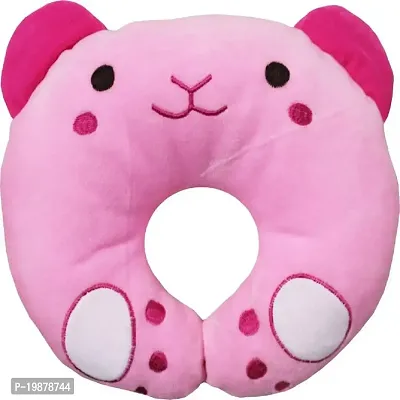 Moms Angel Cute Baby Pillow U Shape Headrest Cartoon Design Kids Baby Pillow Neck Protector (Pink ; 0-12 Month)