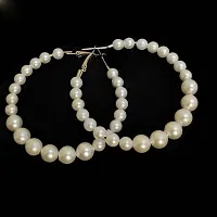 White Pearl Hoop Fashion Earrings-thumb2