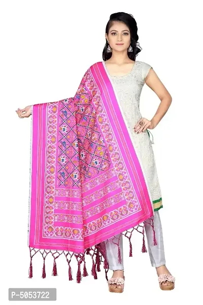Designer Rayon with Hand Made Tassels Dupatta  for Women-thumb0