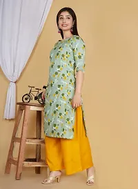 VASTRA Collection Women's Straight Floral Printed Straight Cut Kurti Side Slit || Regular Wear Kurti-thumb3