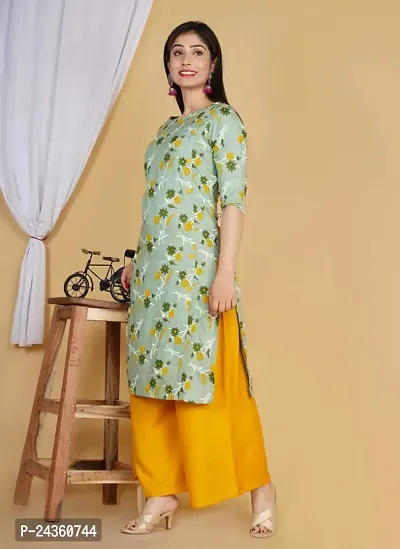 VASTRA Collection Women's Straight Floral Printed Straight Cut Kurti Side Slit || Regular Wear Kurti-thumb4