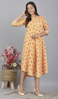 VASTRA Collection Women Rayon Long Flared Kurti || Regular Wear Kurti | 3/4th Sleeves Kurti for Women-thumb4