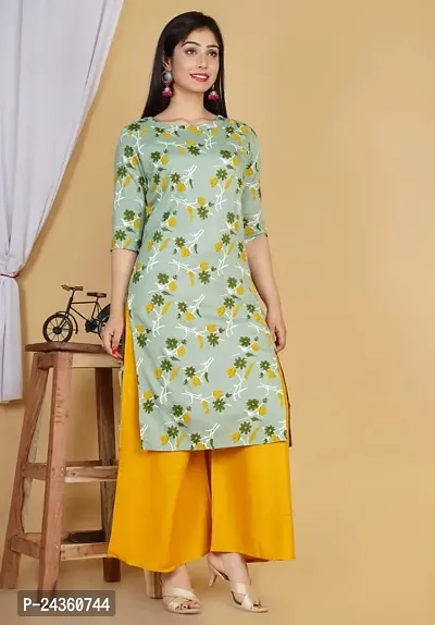 VASTRA Collection Women's Straight Floral Printed Straight Cut Kurti Side Slit || Regular Wear Kurti-thumb5