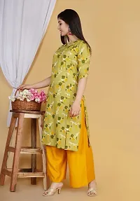 VASTRA Collection Women's Straight Floral Printed Straight Cut Kurti Side Slit || Regular Wear Kurti-thumb3