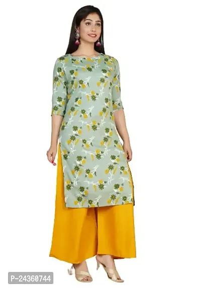 VASTRA Collection Women's Straight Floral Printed Straight Cut Kurti Side Slit || Regular Wear Kurti