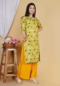 VASTRA Collection Women's Straight Floral Printed Straight Cut Kurti Side Slit || Regular Wear Kurti-thumb4