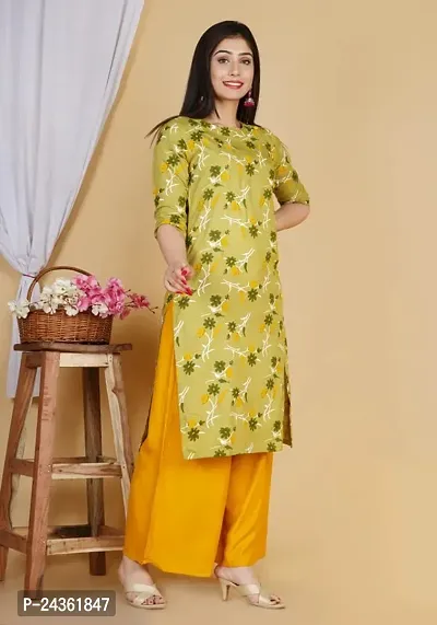 VASTRA Collection Women's Straight Floral Printed Straight Cut Kurti Side Slit || Regular Wear Kurti-thumb5