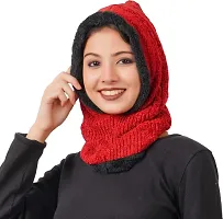 SIKANDER? - Girls Winter Full Face + Neck Cover Beanie/Balaclava Non Visor Cap/Hat - Red Color-thumb1