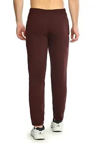 BRATS N BEAUTY? - Cotton Hosiery Lower for Men with Zip Pockets/Stretchable Trackpant for Workout and Casual Wear - Burgundy Color/M Size-thumb2