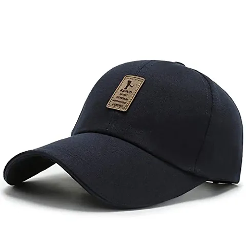 G&S- EDIKO Black + Blue Color Unisex Adjustable Snapback Baseball Cap for Hunting, Fishing, Outdoor Activities