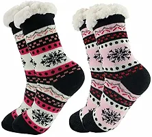 Ek Udaan - Women's & Girl's Winter Socks Soft Warm Cozy Fuzzy Fleece-lined Thick Socks_Free Size (Adults), Pack Of 02-thumb1