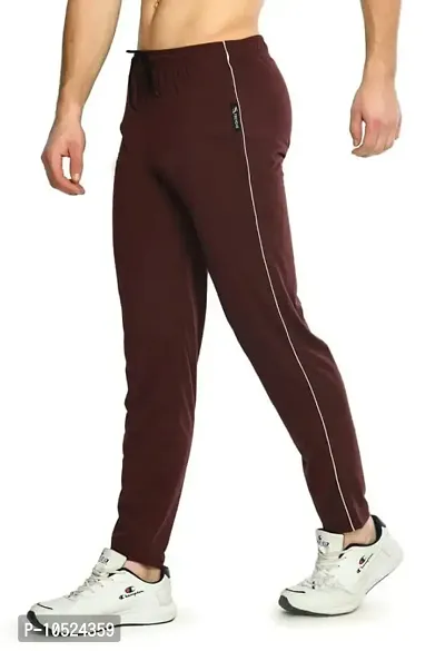 SIKANDER? - Cotton Hosiery Lower for Men with Zip Pockets/Stretchable Trackpant for Workout and Casual Wear - Burgundy Color/L Size-thumb0