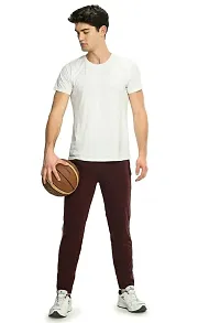 BRATS N BEAUTY? - Cotton Hosiery Lower for Men with Zip Pockets/Stretchable Trackpant for Workout and Casual Wear - Burgundy Color/XL Size-thumb4