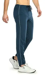 BRATS N BEAUTY? - Cotton Hosiery Lower for Men with Zip Pockets/Stretchable Trackpant for Workout and Casual Wear - Airforce Blue Color/L Size-thumb2