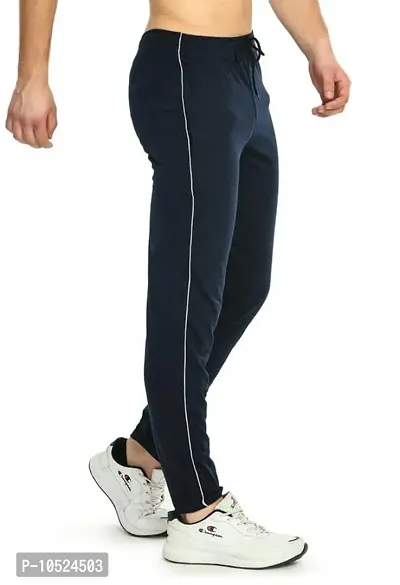 EK UDAAN - Cotton Hosiery Lower for Men with Zip Pockets/Stretchable Trackpant for Workout and Casual Wear - Navy Blue Color/XXL Size-thumb4