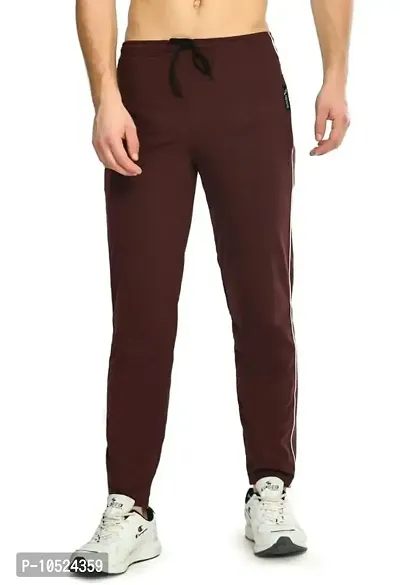 SIKANDER? - Cotton Hosiery Lower for Men with Zip Pockets/Stretchable Trackpant for Workout and Casual Wear - Burgundy Color/L Size-thumb2